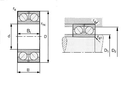 Angular contact ball bearings,double row 309515