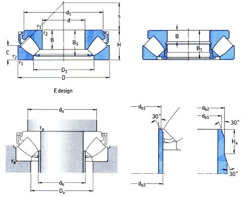 29332E spherical roller thrust bearing,single direction,seperable