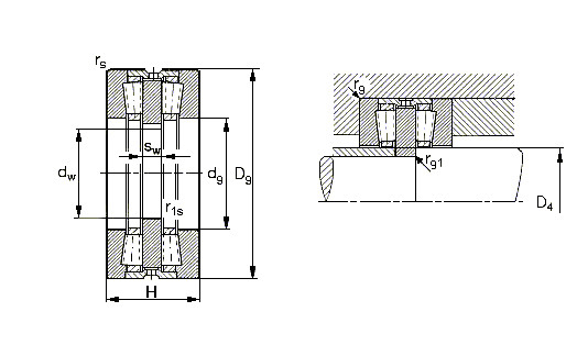 Taper roller thrust bearing for rolling mill bearings 351121 C